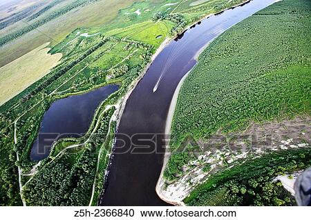 Stock Image - Nature of the Yamal-Nenets Autonomous District from the air.. Fotosearch
