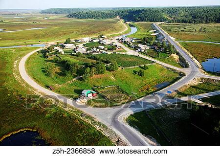 Stock Photo - Nature of the Yamal-Nenets Autonomous District from the air.. Fotosearch