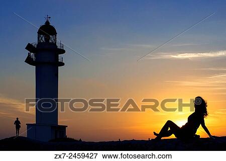 Sunset. Pretty woman backlight in Es Cap de Barbaria lighthouse, in Formentera, Balears Islands. Spain. Barbaria cape formentera lighthouse road. View Large Photo Image Stock Photo - Sunset. Pretty woman backlight in Es Cap de Barbaria lighthouse, in Formentera, Balears Islands. Spain. Barbaria cape formentera lighthouse road.. Fotosearch