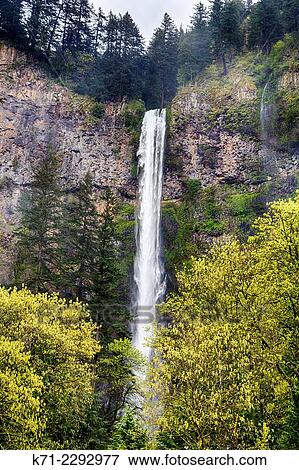 The Upper Multnomah Falls in the Columbia River Gorge, Oregon, USA. View Large Photo Image Stock Photo - The Upper Multnomah Falls in the Columbia River Gorge, Oregon, USA.. Fotosearch