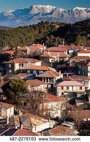 Stock Image - Vytina town. Arcadia, Peloponnese, Greece.. Fotosearch
