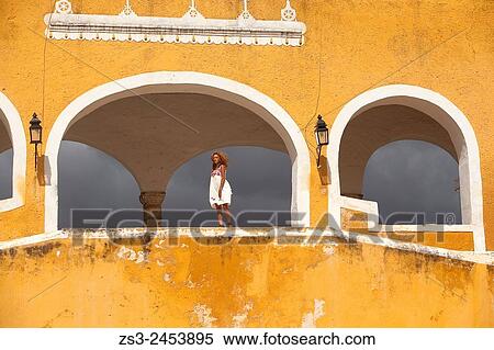 Women at the stairs of the Monastery, Convent Of San Antonio De Padua, Izamal, Yucatan, Yucatan Province, Mexico, Central America. View Large Photo Image Stock Photography - Women at the stairs of the Monastery, Convent Of San Antonio De Padua, Izamal, Yucatan, Yucatan Province, Mexico, Central America.. Fotosearch
