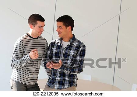 Stock Photography - Young students at campus. Fotosearch