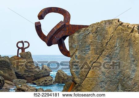 ´Peine del Viento´ sculpture by Eduardo Chillida, San Sebastian or Donostia, Gipuzkoa, Basque Country, Spain, Europe. View Large Photo Image Stock Image - ´Peine del Viento´ sculpture by Eduardo Chillida, San Sebastian or Donostia, Gipuzkoa, Basque Country, Spain, Europe.. Fotosearch