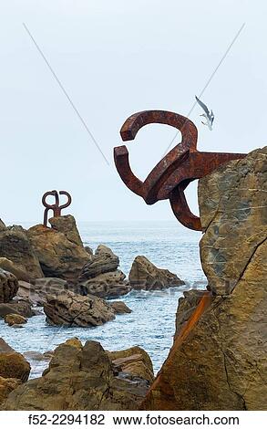 ´Peine del Viento´ sculpture by Eduardo Chillida, San Sebastian or Donostia, Gipuzkoa, Basque Country, Spain, Europe. View Large Photo Image Stock Image - ´Peine del Viento´ sculpture by Eduardo Chillida, San Sebastian or Donostia, Gipuzkoa, Basque Country, Spain, Europe.. Fotosearch