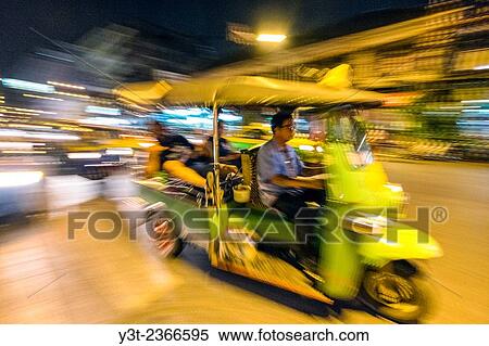 Asia. Thailand, Bangkok. Kaosan Road. Tuk tuk transport. View Large Photo Image Stock Photography - Asia. Thailand, Bangkok. Kaosan Road. Tuk tuk transport.. Fotosearch