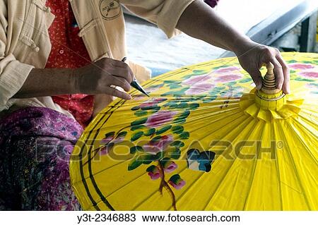 Asia. Thailand, Chiang Mai. Bo Sang village. Sunshades manufacturing. View Large Photo Image Stock Image - Asia. Thailand, Chiang Mai. Bo Sang village. Sunshades manufacturing.. Fotosearch