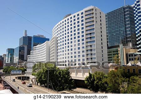 Australia, New South Wales, Sydney, Central Business District, View of Four Points by Sheraton Hotels and Western Distributor Freeway View Large Photo Image Stock Photo - Australia, New South Wales, Sydney, Central Business District, View of Four Points by Sheraton Hotels and Western Distributor Freeway. Fotosearch