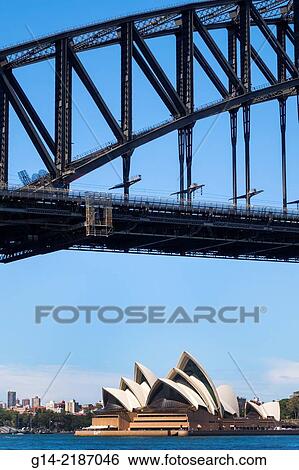 Australia, Sydney, View of Sydney Opera House and part of Harbor Bridge View Large Photo Image Stock Photograph - Australia, Sydney, View of Sydney Opera House and part of Harbor Bridge. Fotosearch