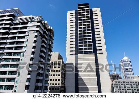 Australia, Victoria, Melbourne, Low angle view of Central Business District buildings View Large Photo Image Stock Photograph - Australia, Victoria, Melbourne, Low angle view of Central Business District buildings. Fotosearch