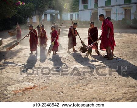 Myanmar Monks. View Large Photo Image Stock Image - Myanmar Monks.. Fotosearch
