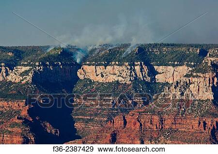 View of forest fire on the North Rim of the Grand Canyon, Grand Canyon National Park, Arizona. View Large Photo Image Stock Photo - View of forest fire on the North Rim of the Grand Canyon, Grand Canyon National Park, Arizona.. Fotosearch