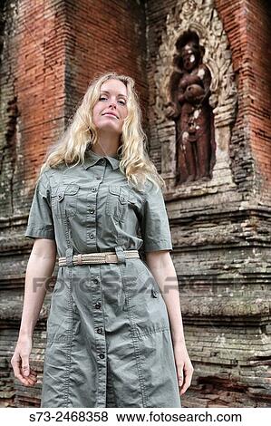 Stock Photo - Woman dressed in adventure style. Fotosearch