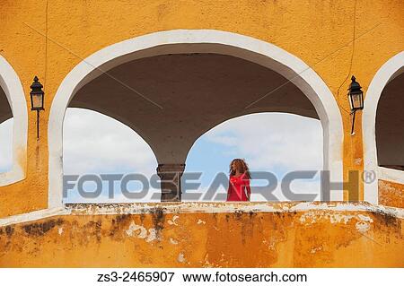 Woman posing at Izamal convent, Monastery-Convent Of San Antonio De Padua, Izamal, Yucatan, Yucatan Province, Mexico, Central America. View Large Photo Image Stock Photo - Woman posing at Izamal convent, Monastery-Convent Of San Antonio De Padua, Izamal, Yucatan, Yucatan Province, Mexico, Central America.. Fotosearch