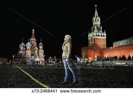 Woman posing in Red Square, Moscow, Russia View Large Photo Image Stock Image - Woman posing in Red Square, Moscow, Russia. Fotosearch