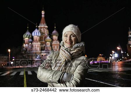 Woman posing in Red Square, Moscow, Russia View Large Photo Image Stock Image - Woman posing in Red Square, Moscow, Russia. Fotosearch