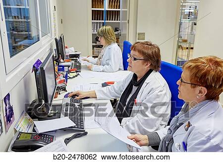 Stock Image - Administrative office warehouse, Hospital Donostia, San Sebastian, Gipuzkoa, Basque Country, Spain. Fotosearch