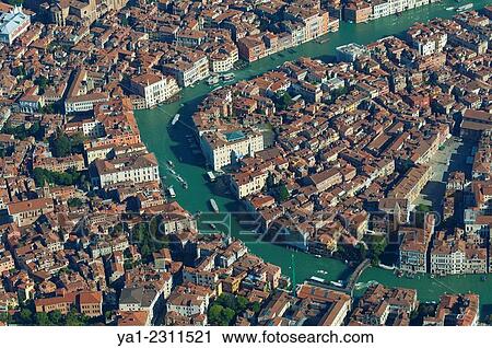 Aerial view of Grande Canal, Venice, Italy, Europe. View Large Photo Image Stock Image - Aerial view of Grande Canal, Venice, Italy, Europe.. Fotosearch