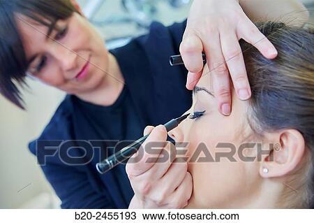 Applying make up. Hairdressing salon and Beauty Clinic. View Large Photo Image Stock Image - Applying make up. Hairdressing salon and Beauty Clinic.. Fotosearch