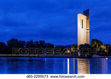 Australia, Australian Capital Territory, ACT, Canberra, National Crillon, Lake Burley Griffin, dawn. View Large Photo Image Stock Image - Australia, Australian Capital Territory, ACT, Canberra, National Crillon, Lake Burley Griffin, dawn.. Fotosearch