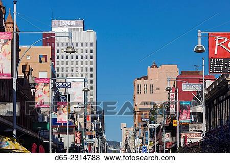 Australia, South Australia, Adelaide, Hindley Street, view to the east. View Large Photo Image Stock Photo - Australia, South Australia, Adelaide, Hindley Street, view to the east.. Fotosearch