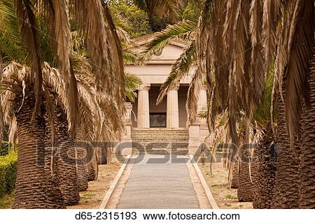 Stock Image - Australia, South Australia, Barossa Valley, Seppeltsfield, Seppelt Family Mausoleum, graves of wine country pioneers.. Fotosearch