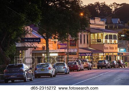 Stock Image - Australia, South Australia, Barossa Valley, Angaston, town view, evening.. Fotosearch