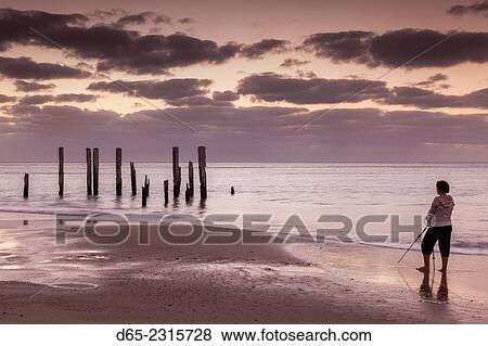 Australia, South Australia, Fleurieu Peninsula, Port Willunga, old jetty, dusk. View Large Photo Image Stock Photo - Australia, South Australia, Fleurieu Peninsula, Port Willunga, old jetty, dusk.. Fotosearch