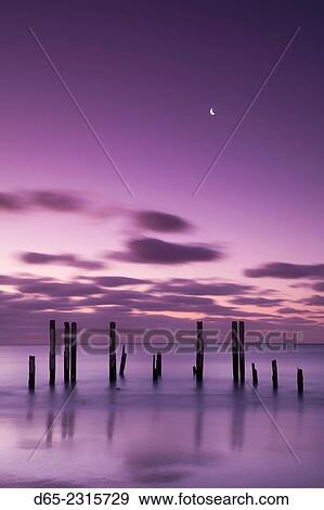 Australia, South Australia, Fleurieu Peninsula, Port Willunga, old jetty, dusk. View Large Photo Image Stock Photo - Australia, South Australia, Fleurieu Peninsula, Port Willunga, old jetty, dusk.. Fotosearch