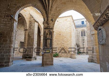 Picture - Basilica of Santa Maria de los Reales Alcazares. Renaissance Plaza Vazquez de Molina. Ubeda. Jaen. Andalucia. Spain.. Fotosearch