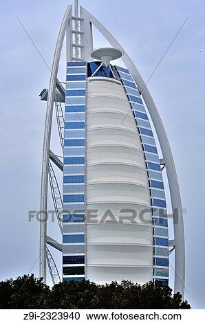 Stock Image - Burj Al Arab, luxury hotel in Dubai, United Arab Emirates.. Fotosearch