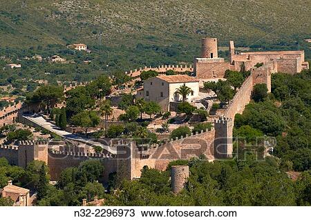 Capdepera, Castle, Mallorca Island, Majorca, Balearic Islands, Spain, Europe. View Large Photo Image Stock Image - Capdepera, Castle, Mallorca Island, Majorca, Balearic Islands, Spain, Europe.. Fotosearch