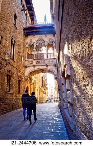Carrer del Bisbe. Barcelona, Catalonia, Spain. View Large Photo Image Stock Photograph - Carrer del Bisbe. Barcelona, Catalonia, Spain.. Fotosearch