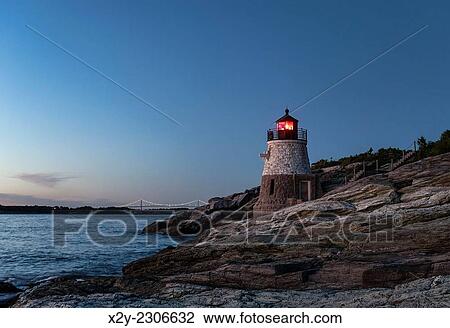 Castle Hill lighthouse, Newport, RI, Rhode Island, USA. View Large Photo Image Stock Image - Castle Hill lighthouse, Newport, RI, Rhode Island, USA.. Fotosearch