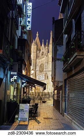 cathedral of leon. spain. View Large Photo Image Stock Photograph - cathedral of leon. spain.. Fotosearch