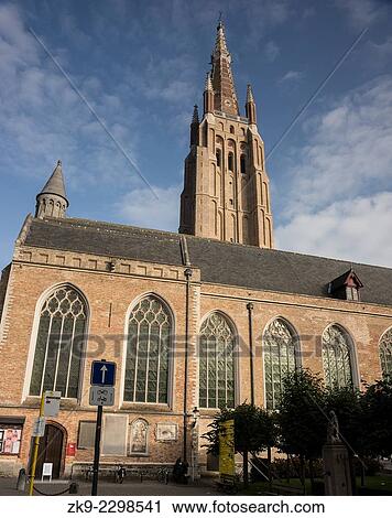 Church of our Lady Bruges, Belgium. View Large Photo Image Stock Image - Church of our Lady Bruges, Belgium.. Fotosearch