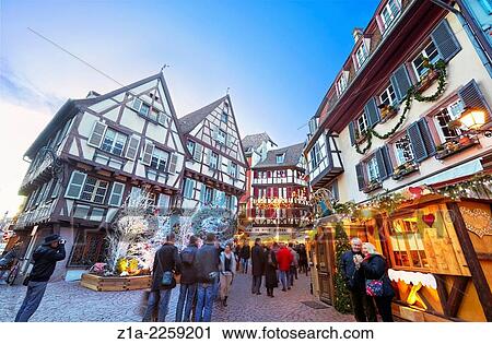 City center with Christmas decoration. Colmar. Wine route. Haut-Rhin. Alsace. France. View Large Photo Image Stock Image - City center with Christmas decoration. Colmar. Wine route. Haut-Rhin. Alsace. France.. Fotosearch