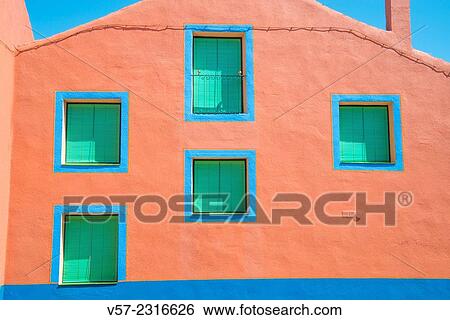Colorful facade of house. View Large Photo Image Stock Photograph - Colorful facade of house.. Fotosearch