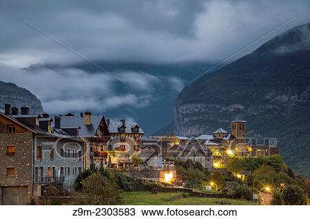 Dawn in Torla, Huesca, Aragon, Spain. View Large Photo Image Stock Image - Dawn in Torla, Huesca, Aragon, Spain.. Fotosearch