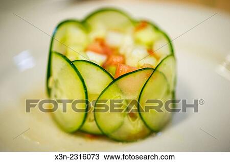 Delicately prepared cucumber and salsa dish in Brentwood, Maryland, USA. View Large Photo Image Stock Image - Delicately prepared cucumber and salsa dish in Brentwood, Maryland, USA.. Fotosearch