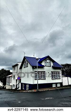 Downtown of Reykjavik with a typical archtecture of building and reseidence houses. Iceland. View Large Photo Image Stock Photography - Downtown of Reykjavik with a typical archtecture of building and reseidence houses. Iceland.. Fotosearch