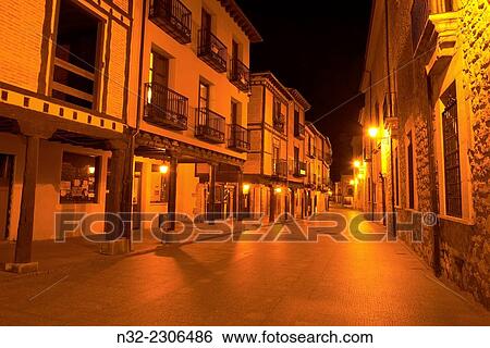 Stock Photograph - El Burgo de Osma, Ciudad de osma, Main Street, Soria province, Castilla Leon, Spain.. Fotosearch
