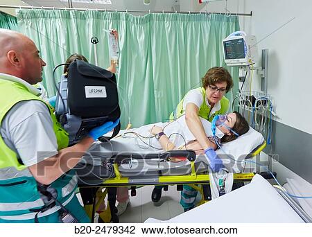 Stock Image - Emergency room, Hospital Donostia, San Sebastian, Gipuzkoa, Basque Country, Spain. Fotosearch