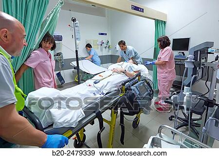 Stock Photo - Emergency room, Hospital Donostia, San Sebastian, Gipuzkoa, Basque Country, Spain. Fotosearch