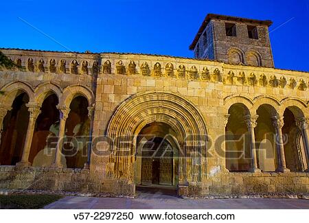Facade of Romanesque church, night view. Sotosalbos, Segovia province, Castilla Leon, Spain. View Large Photo Image Stock Image - Facade of Romanesque church, night view. Sotosalbos, Segovia province, Castilla Leon, Spain.. Fotosearch
