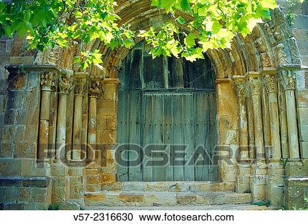 Facade of San Lorenzo church. Vallejo de Mena, Burgos province, Castilla Leon, Spain. View Large Photo Image Stock Image - Facade of San Lorenzo church. Vallejo de Mena, Burgos province, Castilla Leon, Spain.. Fotosearch