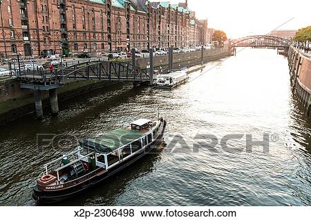 Famous Speicherstadt warehouse district in Hamburg, Germany. View Large Photo Image Stock Photo - Famous Speicherstadt warehouse district in Hamburg, Germany.. Fotosearch