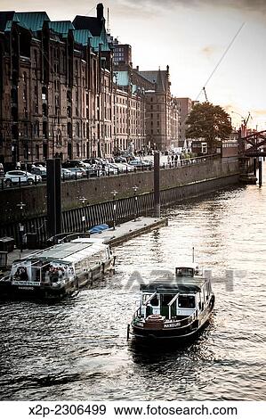 Famous Speicherstadt warehouse district in Hamburg, Germany. View Large Photo Image Stock Photo - Famous Speicherstadt warehouse district in Hamburg, Germany.. Fotosearch