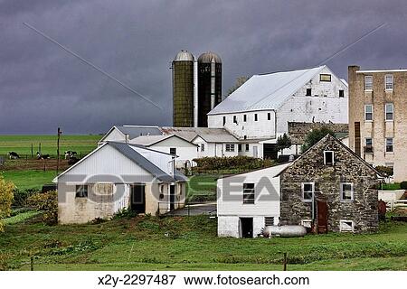 Farm buildings, Lancaster County, Strasburg, Pennsylvania, USA. View Large Photo Image Stock Photo - Farm buildings, Lancaster County, Strasburg, Pennsylvania, USA.. Fotosearch