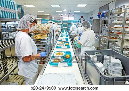 Food serving line, Hospital meal preparation, Kitchen, Hospital Donostia, San Sebastian, Gipuzkoa, Basque Country, Spain View Large Photo Image Stock Image - Food serving line, Hospital meal preparation, Kitchen, Hospital Donostia, San Sebastian, Gipuzkoa, Basque Country, Spain. Fotosearch